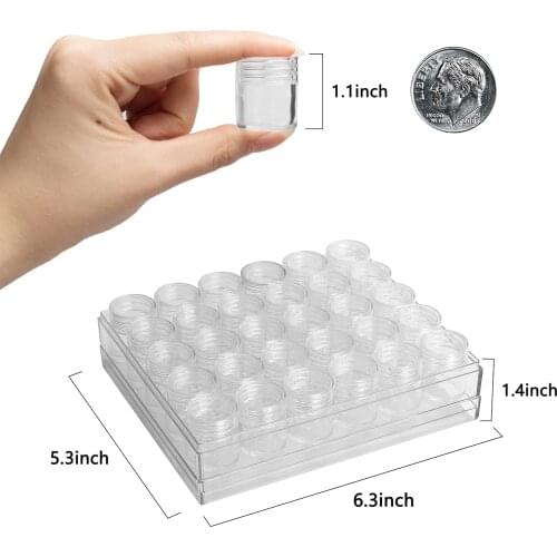 60 bottles of multifunctional transparent storage box jewelry storage box mosaic convenient box diamond painting accessory tools