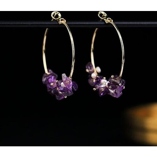 Fashion Freshwater Pearl Crystal Stone Earrings Simple Drop Dangle Earrings Jewelry For Women Accessories