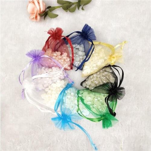 Wholesale 100pcs 9x12cm Tulle Organza Bags Favor Wedding Decoration Mariage Gift Bag Jewelry Packaging Bags & Pouches Decor 6Z