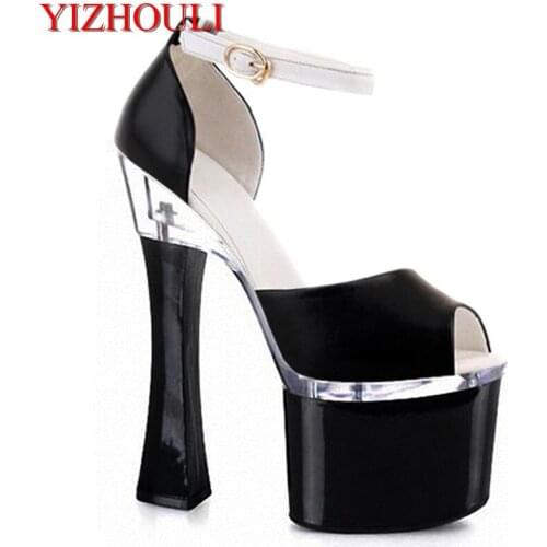 Open-toed sandals 18-20cm high bottom ultra-high with waterproof Taiwan club for womens Dance Shoes