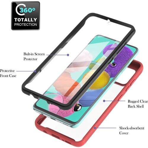 Solid Color Grid Cases For armor Samsung A515 Sports Mobile Phone Cover Frame And Back Case sFor Samsung para A51 4G Telefoon