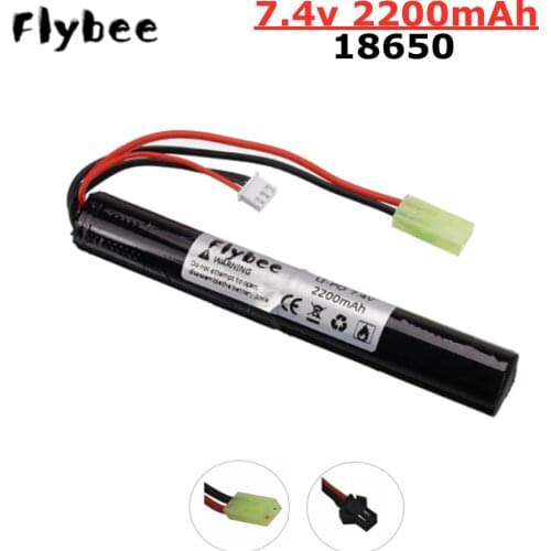 Airsoft gun Battery 7.4V 2200MAH 40C AKKU Mini Airsoft toys Gun model parts 2S 7.4V Battery tamiya SM Plug 1pcs