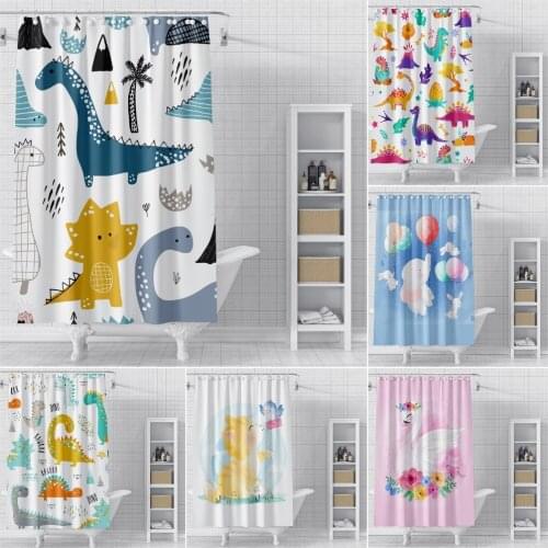 Cute Cartoon Pattern Shower Curtains For Bathroom Animals Bathroom Curtain Waterproof Polyester Shower Curtain Bath Cover