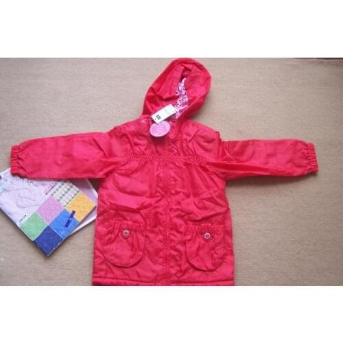 Female child 5y red double layer outerwear trench jacket coat spring and autumn colth for girl