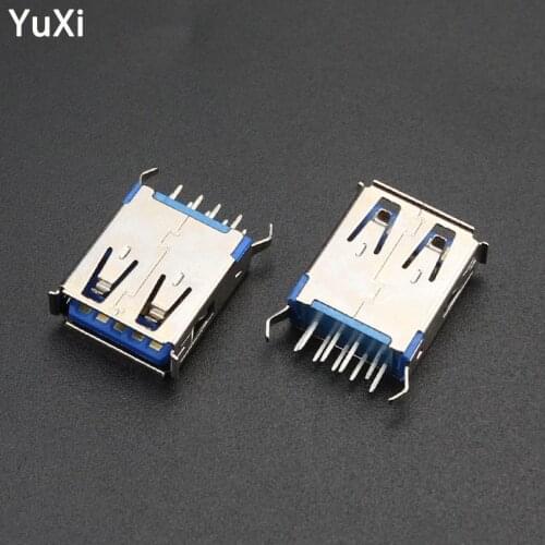 10pcs High Speed USB3.0 Jack Dock Type A 180 Degrees 9Pin DIP USB 3.0 Female Socket PCB Solder Connector Port Data interface
