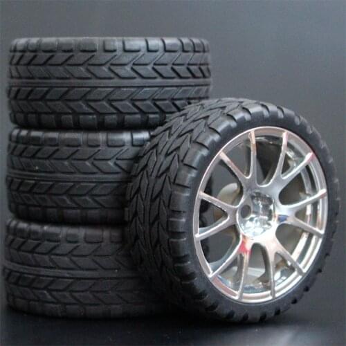 4Pcs 26mm Rubber RC Tyres & Wheel Rims Hex 12 For 1:10th HSP HPI Sprint 2 Drift RS4 On Road 4WD