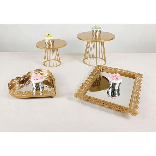 4pcs cake stand suit new style gold Birthday Party Decoration Dessert Rack Display Stand