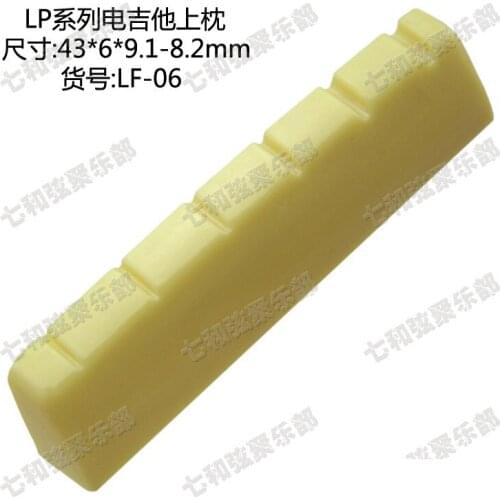 5 Pcs Yellow Plastic Electric Guitar Nuts 6 String Slotted For Electric Guitar 43 x 6 x 9.1-8.2mm (LF-06-YE) Guitar part