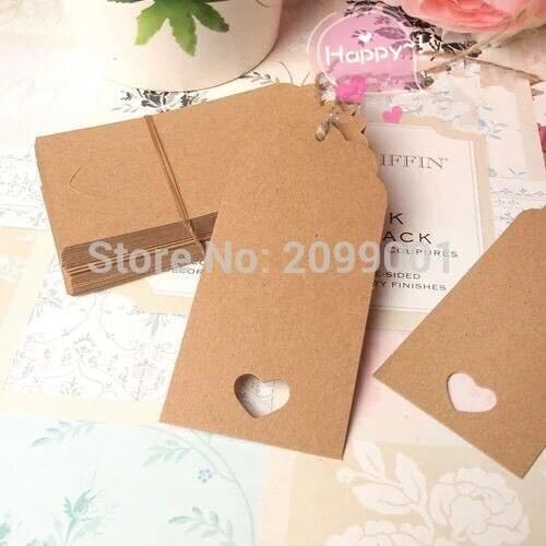 50pcs Vintage Gift favor tags Rustic wedding wish tree present tag baby bridal shower Birthday Blank Card DIY Scrapbook handmade