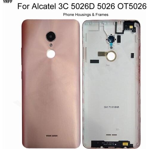 5026 Mobile Phone Housings Frames For Alcatel 3C 5026D 5026 OT5026 Battery Back Cover Door Housing Plastic Case