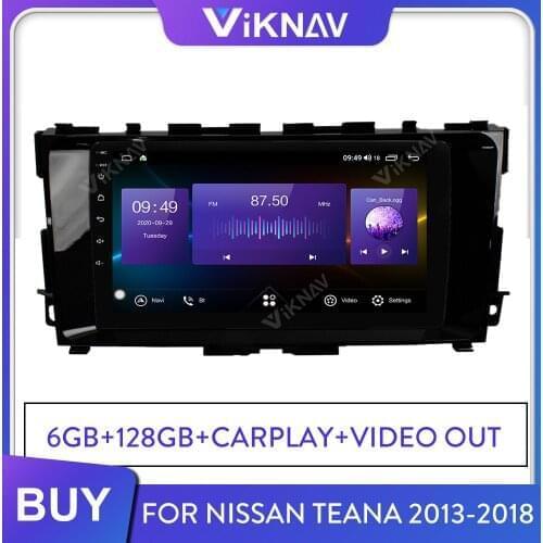 6GB+128GB 2 Din Autoradio Car Radio Multimedia Player for Nissan Teana 2013-2018 Android Head Unit Auto Stereo Receiver Carplay