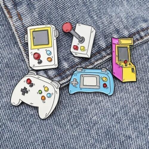 Brooches For Women Men Unisex Cartoon Arcade Game Console Gamepad Cowboy Clothes Badge Bag Accessories Collar Pins Jewelry New