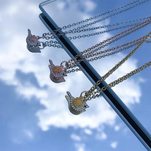 Zircon Animal Hummingbird Necklaces Fashion Gold Color Clavicle Chain Swallow Birds Pendant Necklace collares