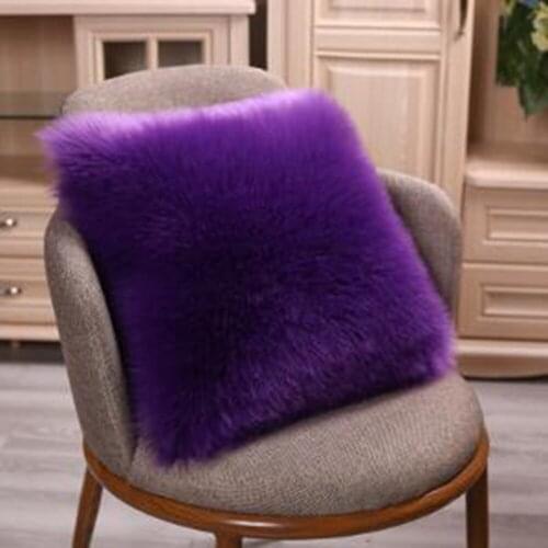 Decorative Faux Wool Fur Throw Pillowcase Super Soft Faux Wool Pillowcase Luxious Cushion case for Sofa 45*45cm