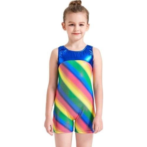 Kids Dance Leotard Sleeveless Ballet Dance Exercise Clothes Spandex Unitard Slim Biketard Catsuit Gymnastics Suits