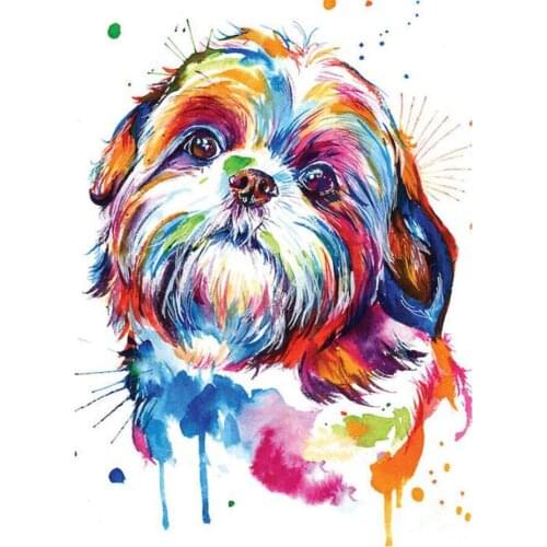 DIY 5D Diamond Painting Cross Stitch 3d Diamond Embroidery animal rhinestones 3d picture mosaic stickers "Shih Tzu dog"art CV164