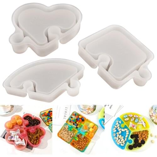 DM167 DIY Snack Tray Plate Resin Mold Nut Fruit Storage Casting Silicone Mould For Family Party Jewelry Craft Desk Decoration