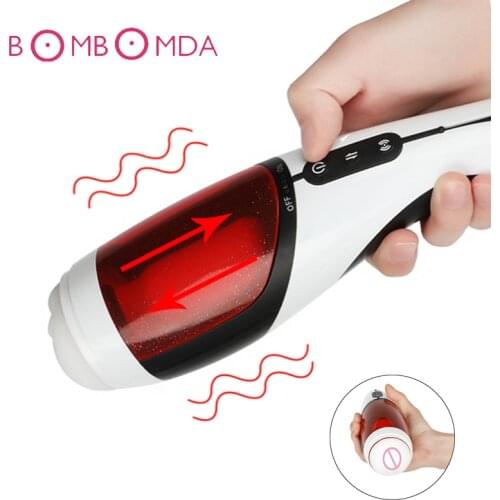 Electric Automatic Masturbator Vagina Real Pussy Masturbation Cup 10 Speed Vibrating Masturbators Pussy Licking Sex Toys For Men