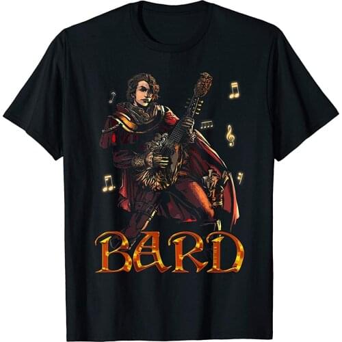 Elven Bard Musician Dungeons RPG Fantasy Gamers Graphic T-Shirt