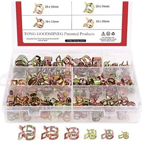 Band Type Action Fuel/Silicone Vacuum Hose Pipe Clamp Low Pressure Air Clip Clamp Fasteners (10 x 7mm 10mm 11mm 14mm 16mm 17mm)