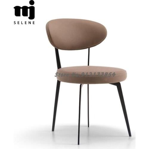 Italian minimalist dining chair creative designer modern minimalist makeup chair home restaurant backrest stool light luxury boo