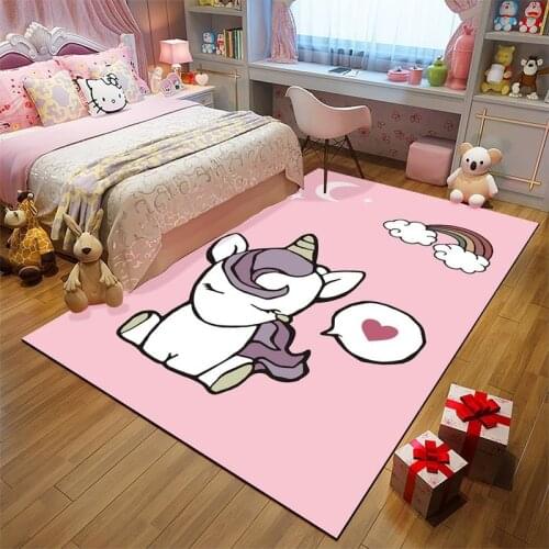Cute cartoon animals pink warm girls floor mats door mats non-slip mats carpets bedroom living room home decoration