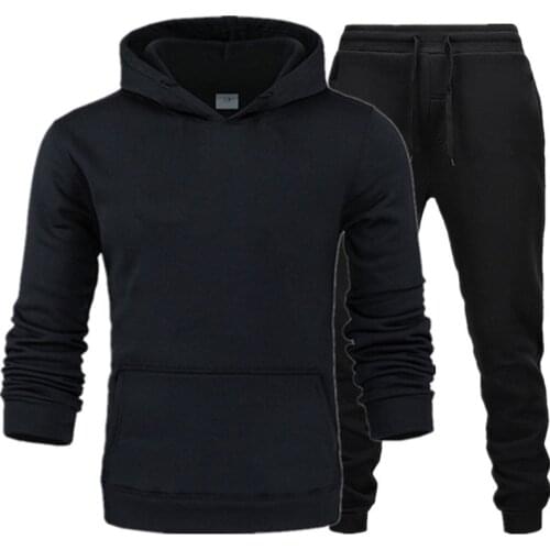 Winter hoodies suits men fashion Fleece red hoodie black Brand pants Casual Jogger suit tracksuit sweatshirt woman pullover