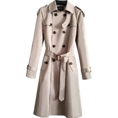 Mens trench coats man Double breasted long coat men clothes spring autumn slim fit overcoat fashion long sleeve black beige