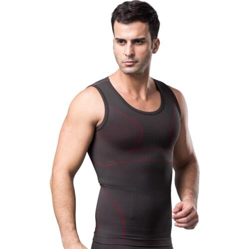 Men Abdomen vest male bamboo carbon far-infrared anti-ultraviolet shapewear sweat-absorbent breathable corset Slim Body Shapers