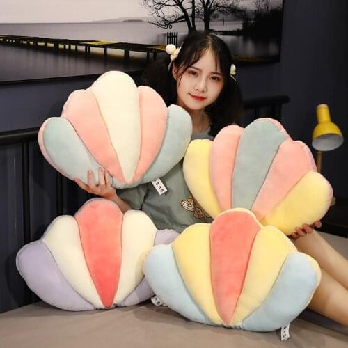Soft Shell Plush Pillow Stuffed Plushie Cute Shell Pillow Cushion for Office Car Kids Toys Girls Birthday Gifts Home Decor