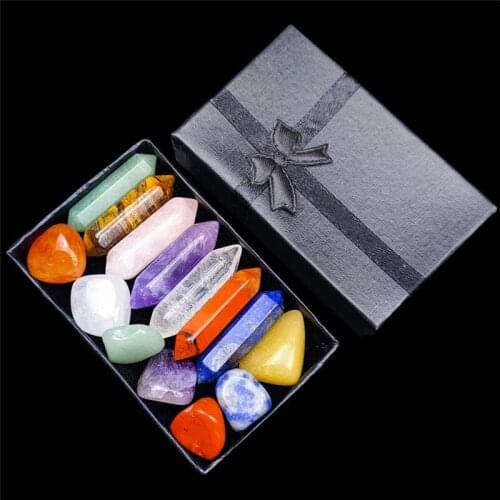 7 Chakra Stone Set Mothers Day Gift Meditation Stone Yoga Amulet With Gift Box SDF-SHIP