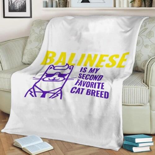 Balinese cat breed Flannel Throw Blanket 3D Printed Keep Warm Sofa Child Blanket Home Decor Textiles Dream Family Gift