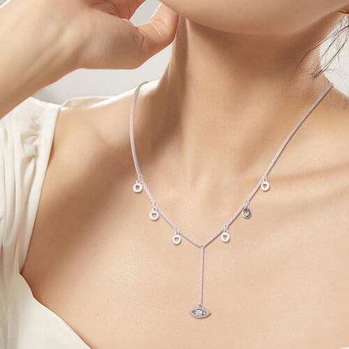 Evil Eye Necklace Sterling Silver 925 HEARTS OF WINTER FOREVER Vintage Allure FAIRYTALE TIARA Glamour Necklace for Women 2021