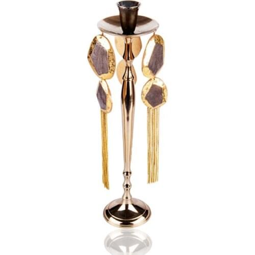 Porio Charcoal Candlestick 12x12x56 Cm