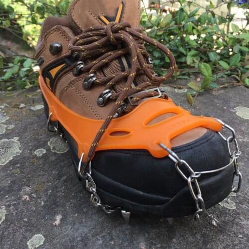 Quality Outdoor Climbing Antiskid Crampons Winter Walk 18 Teeth Ice Fishing Snowshoes Manganese Steel Slip Shoe Covers