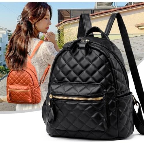 Women Soft Leather Backapck Fashion Ladies Backpacks Female Lingge Small School Backpacks for Teenage Girls Rucksack Sac A Dos