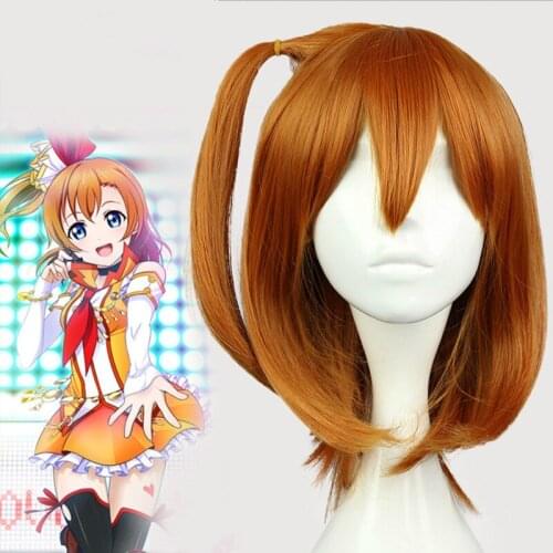 40cm Lovelive Love Live Kousaka Honoka Straight Orange Synthetic Hair Cosplay Headwear