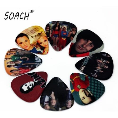SOACH 50pcs 0.46mm Guitar Picks Two Side ukulele Pick bass guitar paddle earrings DIY Accessories ukulele bass
