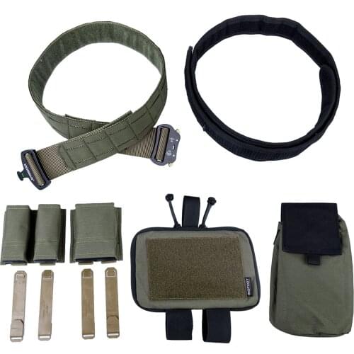 BIGFOOT Laser Cutting Tactical Belt (S M L) +3 Fold Recovery Pouches +9MM Double And 556 Single Magazine Pouch + First Aid Bag