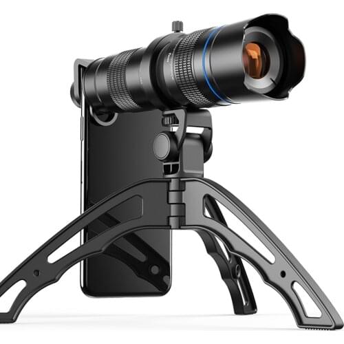 Zoom Telephoto Lens for Mobile Phone 20-40X Metal Body Smart Phone Lenning with Stand Storage Bag Black