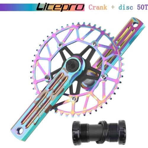 Litepro edge road bike folding crankset Single chainring 8/9/10/11speed 50/52/54/56/58T BCD 130mm BSA 170mm bicycle crankset