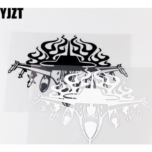 YJZT 16.5X10.5CM Fighter Vinyl Decals Air Transport Aircraft Personality Car Stickers Black / Silver 10A-0064