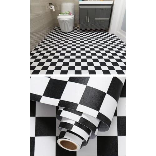 Floor Tile Stickers Waterproof Non-Slip Wear-Resistant Self-Adhesive Bathroom Tiles Cement Floor PVC Renovation And Transfo