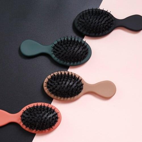 1pc Bristle Hair Brush 5 Colors Anti-static Non-slip Handle Hair Comb Head Scalp Massager Cute mini Sized Comb Styling Tool