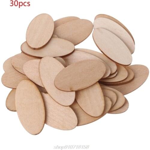 10/20/30pcs Oval Wooden Slices Chips Unfinished Cutout Name Tags DIY Scrapbooking Arts Crafts Projects D25 20 Dropshipping