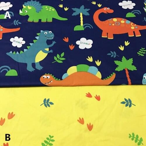 160CMx50CM dinosaur cartoon cotton fabric infant baby bed linens cotton patchwork fabric tecidos quilting cloth sewing tissue