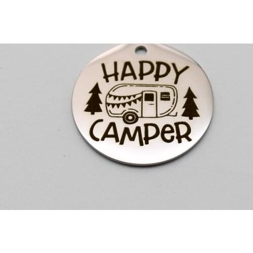 20pcs Happy Camper Charms Stainless Steel Pendant Camper Charm DIY Handmade Accessories