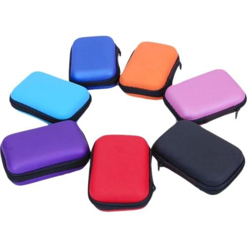 35PCS / LOT Rectangular Waterproof Earphone Case Candy Color Coin Purse USB Cable Square Storage Bag Key Bag