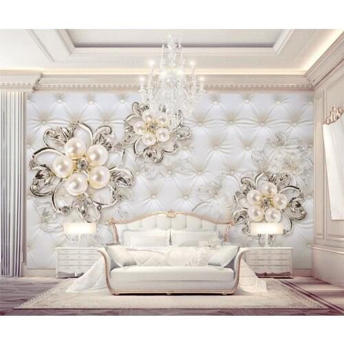 Beibehang 3D Wallpaper Home Decor Imitation Leather European Soft Pearl Flower Wallpaper 3 D Living Room Custom Wallpaper Mural