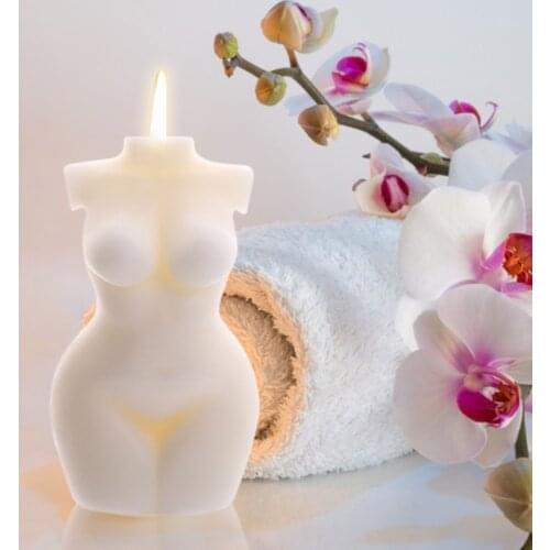3D Sexy Naked Candle Wax Statue Bulk Art Female Body Candle Woman Torso Body Shape Bedroom Fragrance Photo Props Home Decor Tool